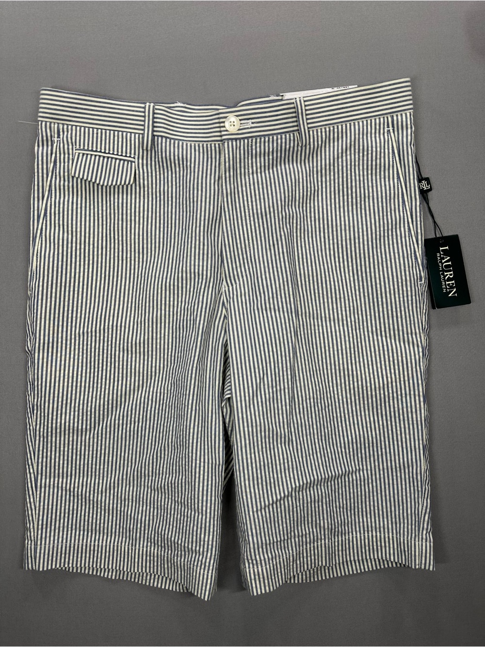 NWT Lauren Ralph Lauren Norbert Striped Seersucker Shorts - Boys 18R / 29"W
